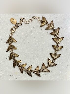 Accessorize Gold Butterfly Link Bracelet